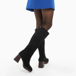 Bottes Nia noires à talon bois