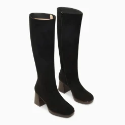 Bottes Nia noires à talon bois