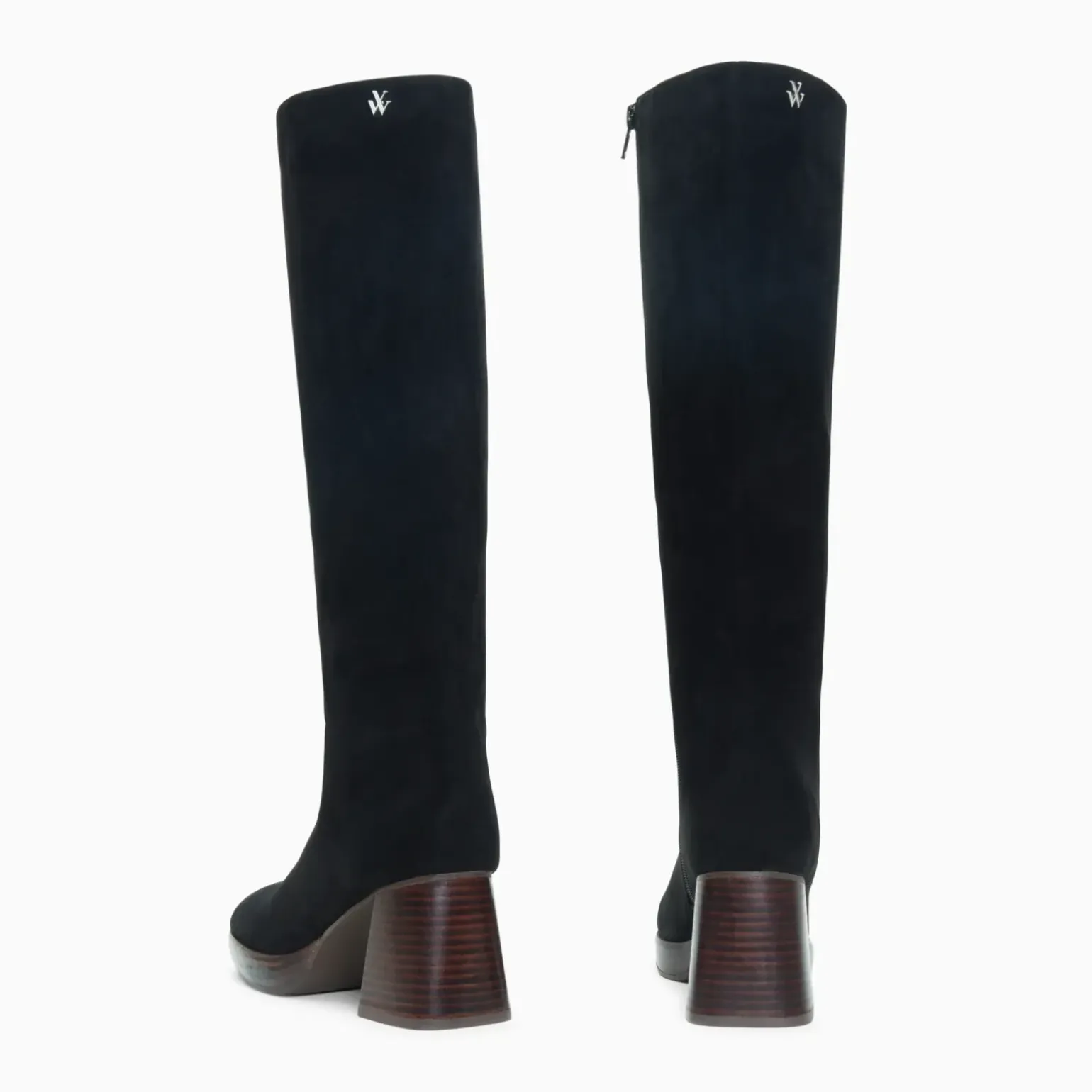 Bottes Nia noires à talon bois