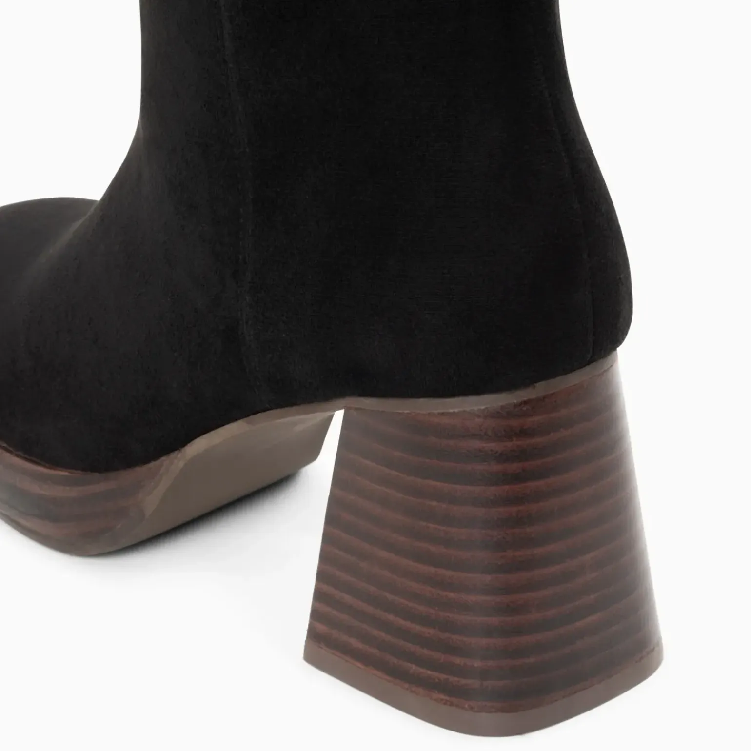 Bottes Nia noires à talon bois
