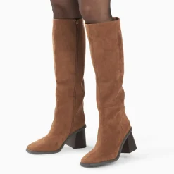 Bottes Rita camel à talon trapèze