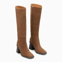 Bottes Rita camel à talon trapèze