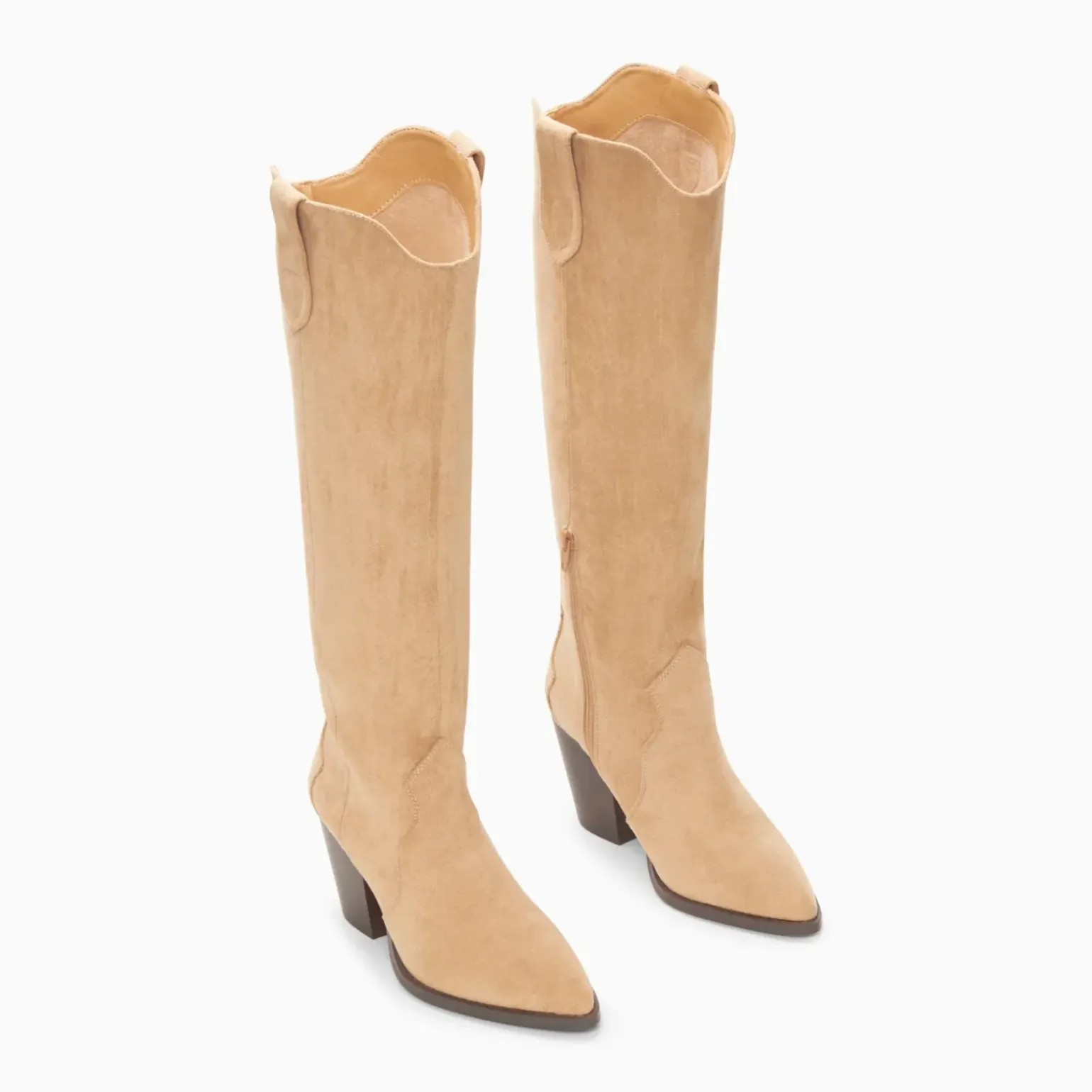 Bottes santiags Sharon beiges à talon