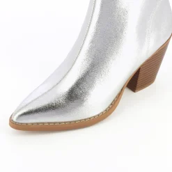 Bottines à talon Julia argent effet texturé