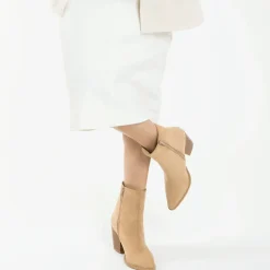 Bottines à talon Julia en suédine beige