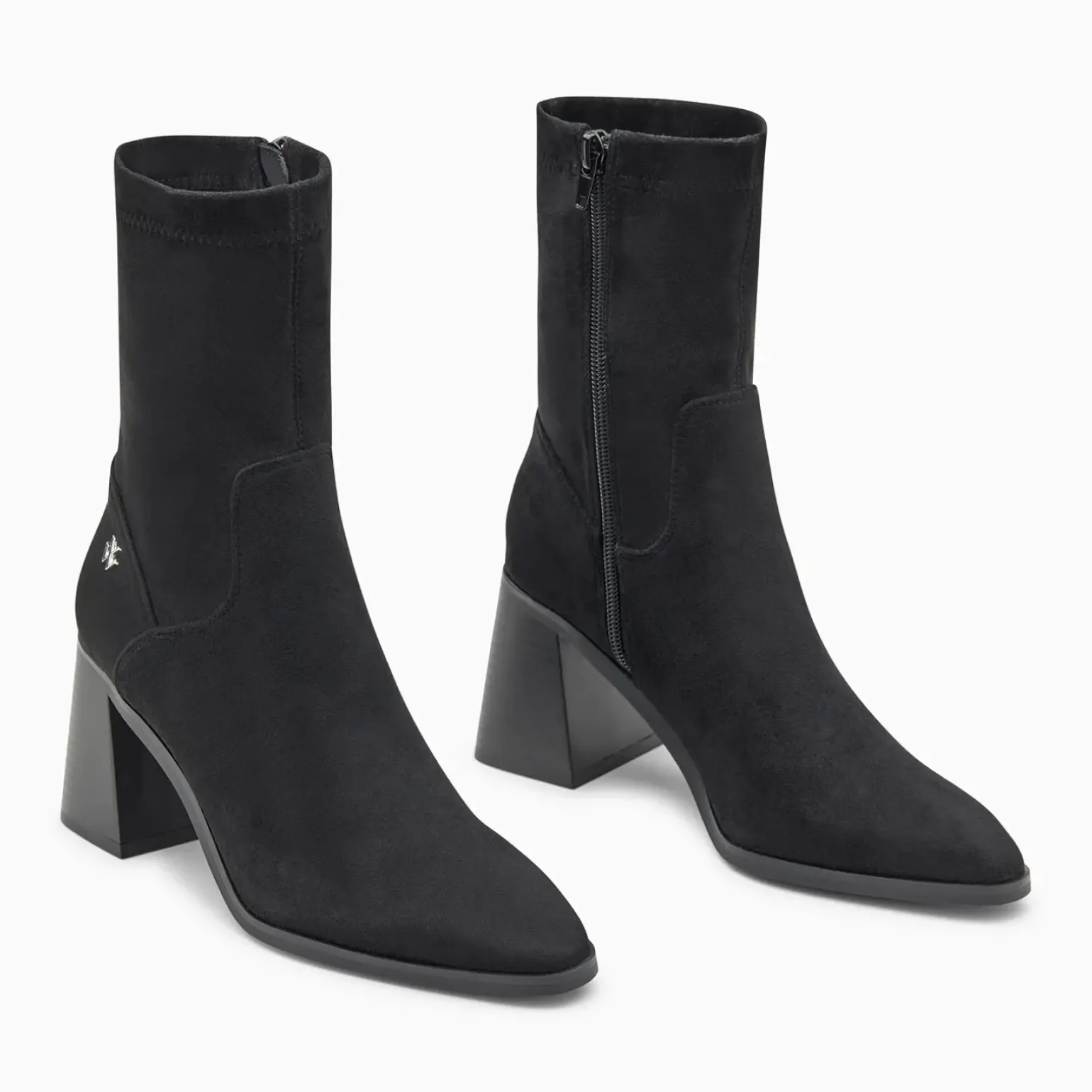 Bottines chaussettes Alizée noires à talon trapèze