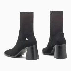 Bottines chaussettes Alizée noires à talon trapèze