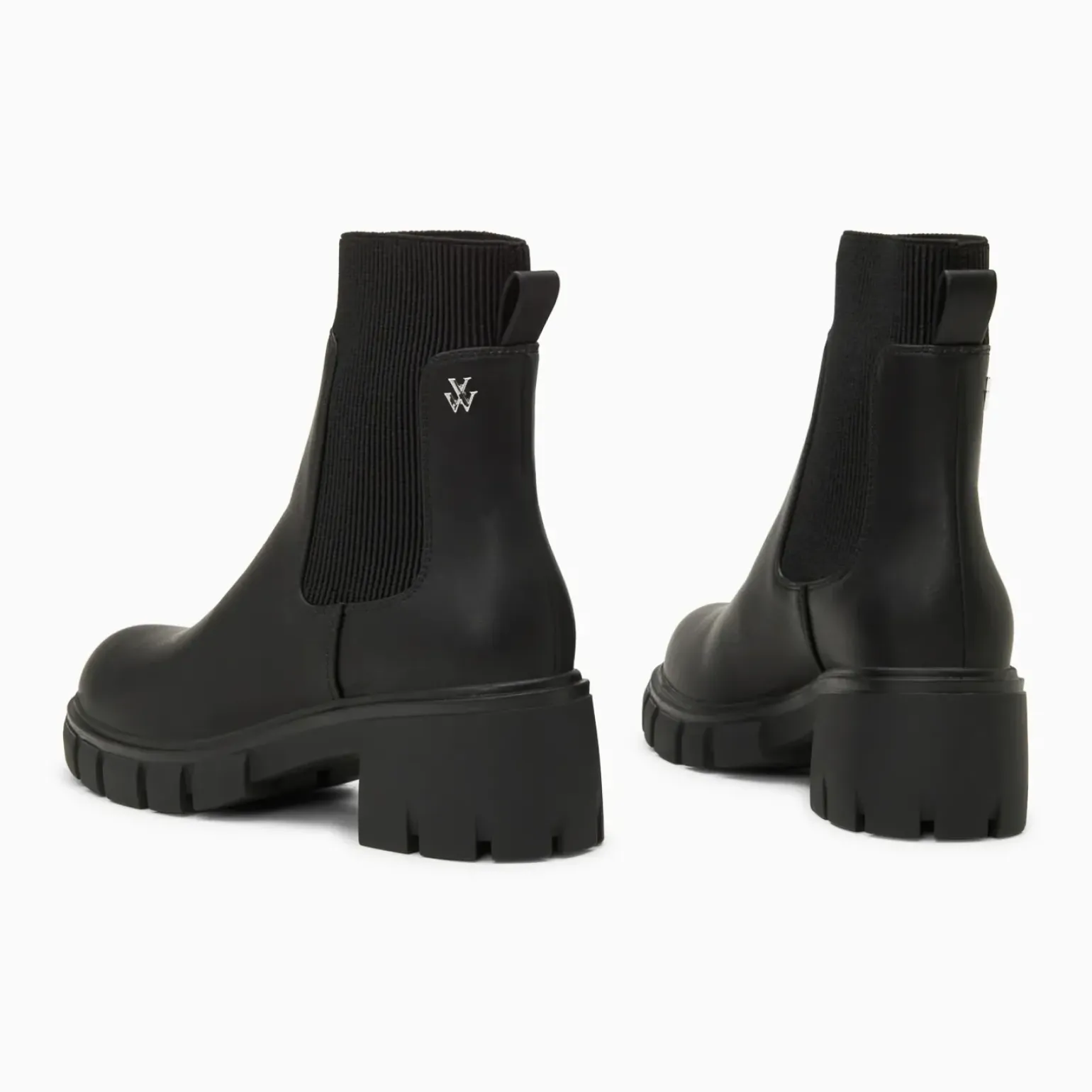 Bottines Chelsea Annie noires à talon cranté