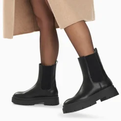 Bottines Chelsea Océane noires à plateforme crantée