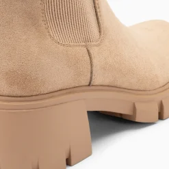 Bottines Chelsea Valérie beige à talon cranté