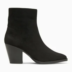 Bottines Constance à talon en suédine noire