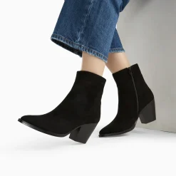 Bottines Constance à talon en suédine noire