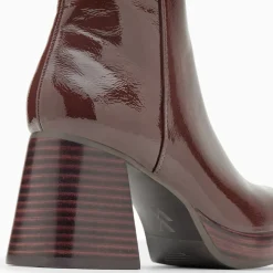 Bottines Marina marron à plateforme et talon bois