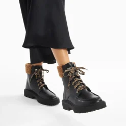 Bottines montagne Kirsten noires à fausse fourrure