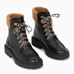 Bottines montagne Kirsten noires à fausse fourrure