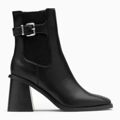 Bottines montantes Clémentine noires à talon trapèze