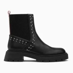 Bottines montantes Montmartre noires à clous et élastique