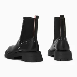 Bottines montantes Montmartre noires à clous et élastique