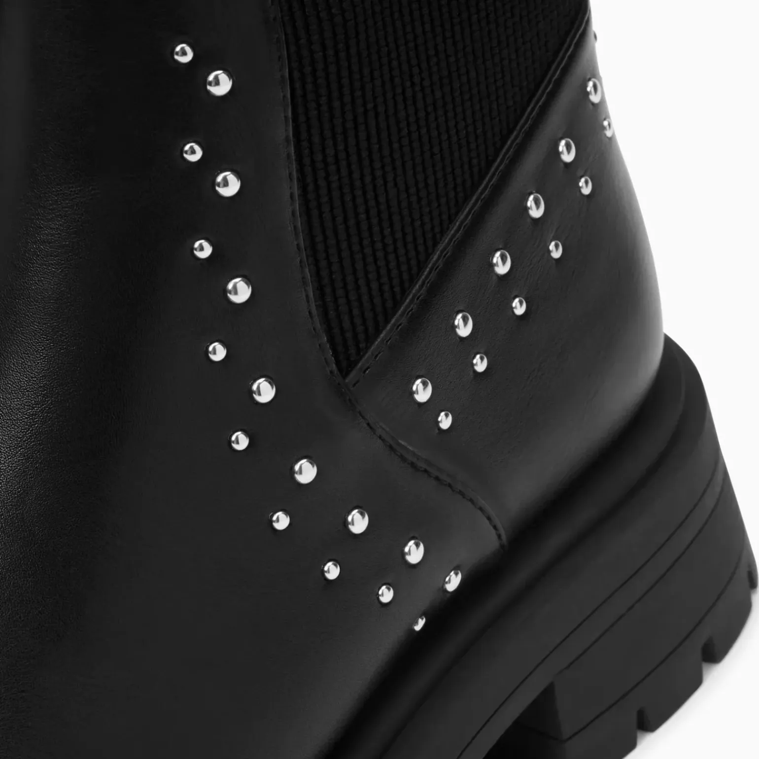 Bottines montantes Montmartre noires à clous et élastique