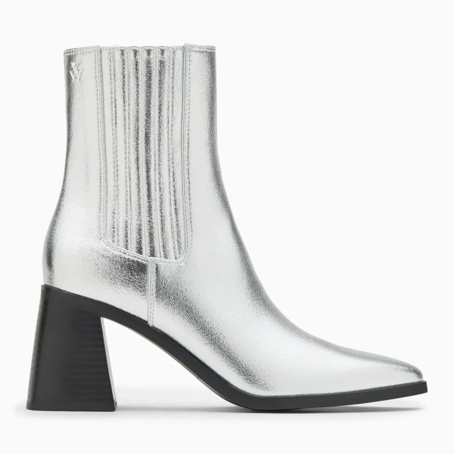 Bottines montantes Taylor argent à talon trapèze