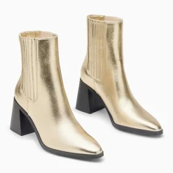 Bottines montantes Taylor or à talon trapèze