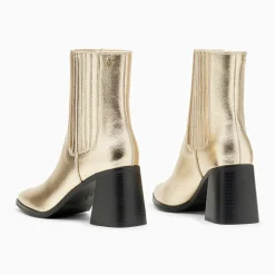 Bottines montantes Taylor or à talon trapèze