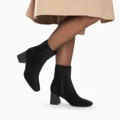 Bottines New York noires à talon pailleté