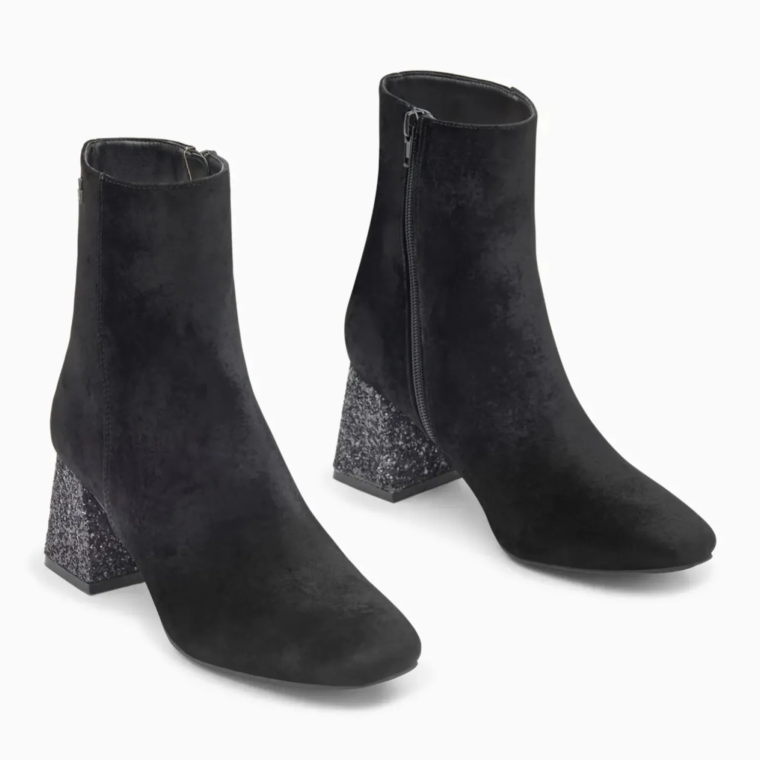 Bottines New York noires à talon pailleté