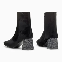 Bottines New York noires à talon pailleté