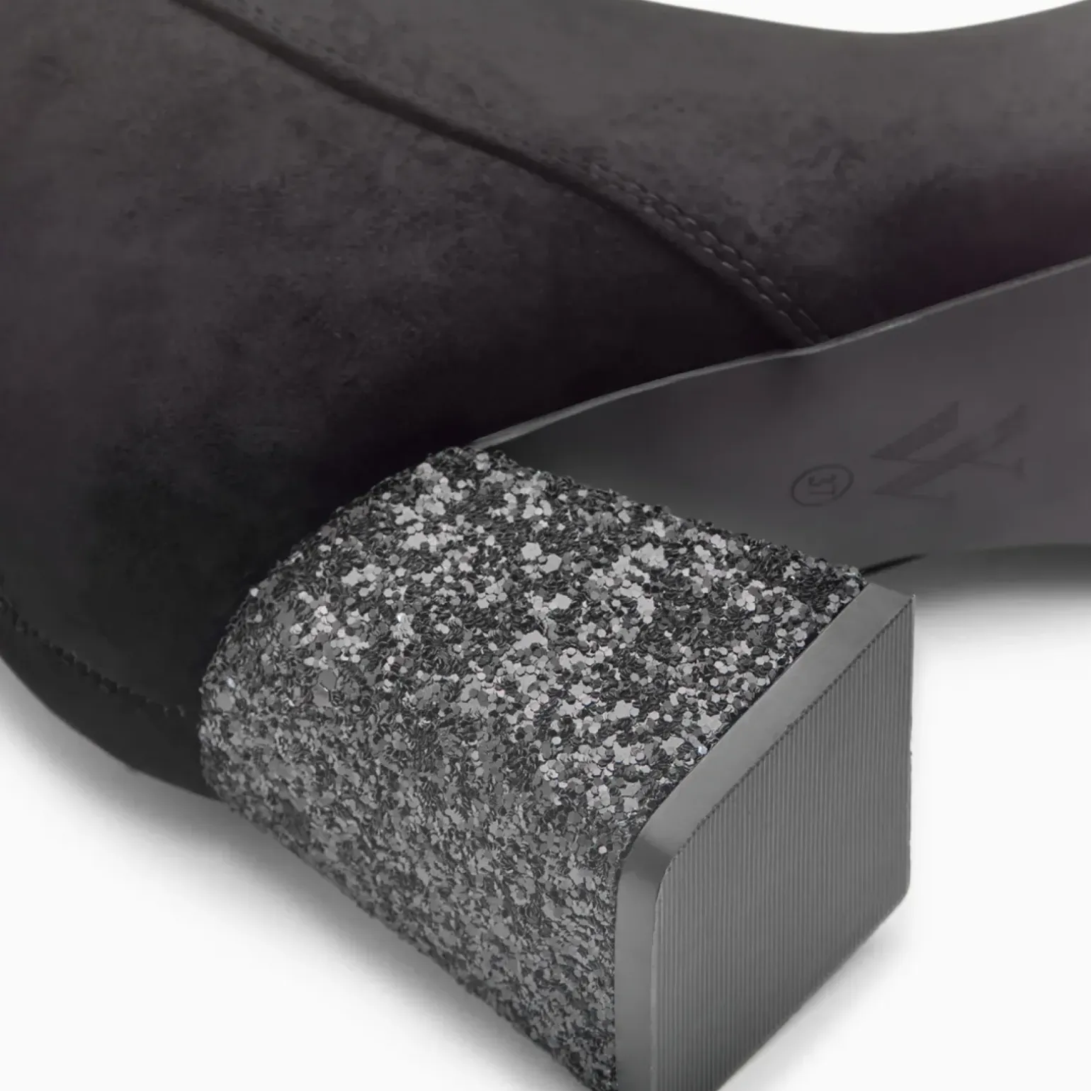Bottines New York noires à talon pailleté