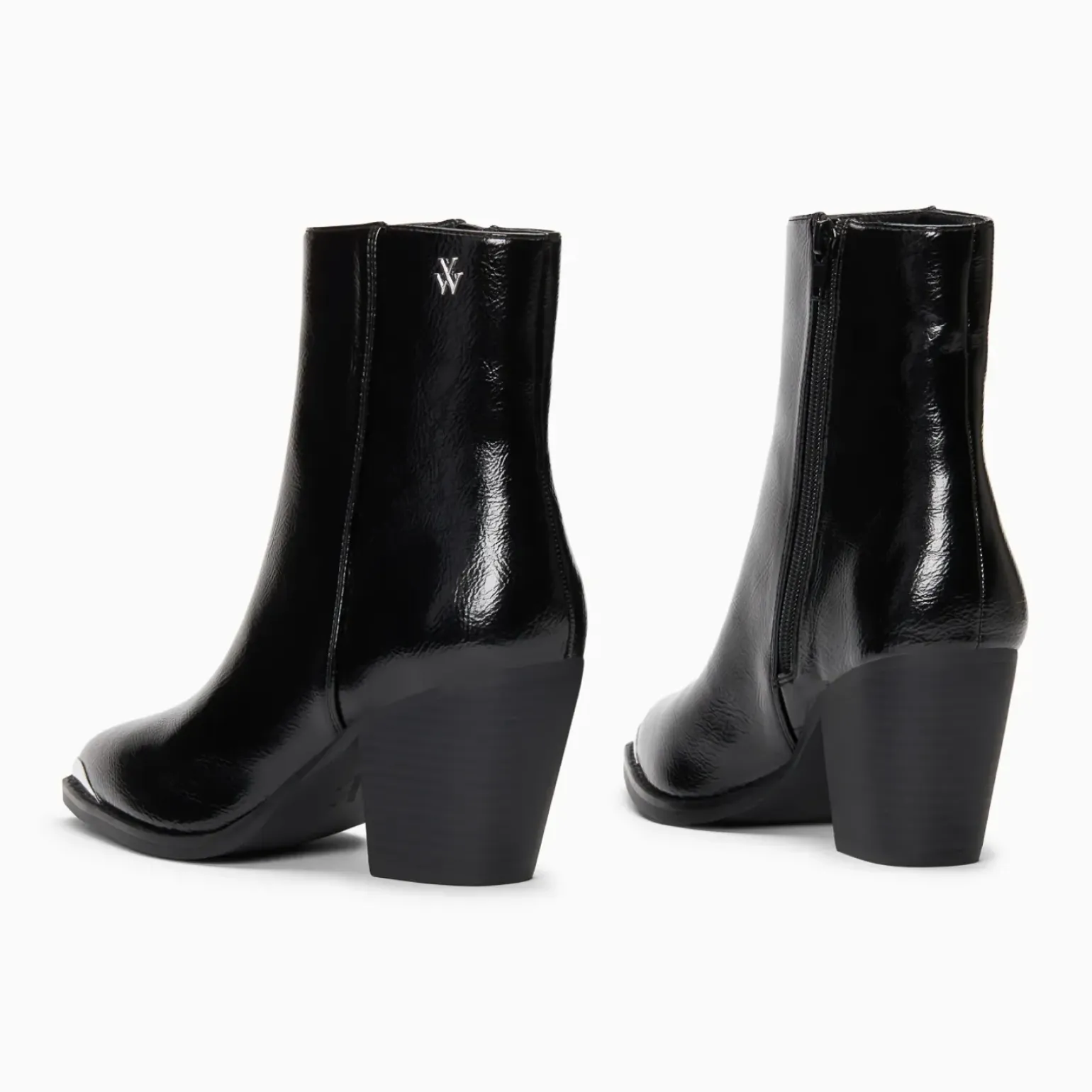 Bottines santiags Amandine noires à talon