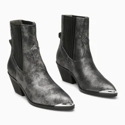 Bottines santiags Appoline anthracite à talon