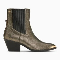 Bottines santiags Appoline or à talon