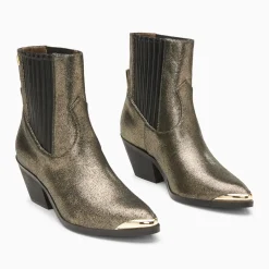 Bottines santiags Appoline or à talon
