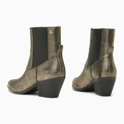 Bottines santiags Appoline or à talon