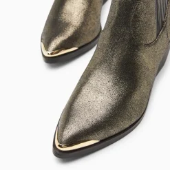 Bottines santiags Appoline or à talon