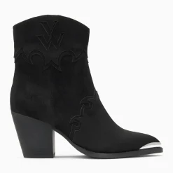 Bottines santiags Clotilde noires à talon