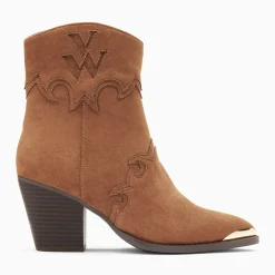 Bottines santiags Clotilde camel à talon