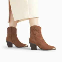 Bottines santiags Clotilde camel à talon