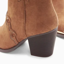 Bottines santiags Clotilde camel à talon