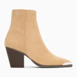 Bottines santiags Jenn beiges à talon