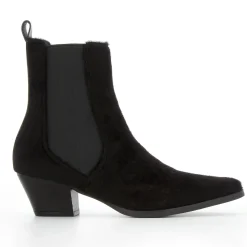 Bottines santiags Marguerite noires effet poulain