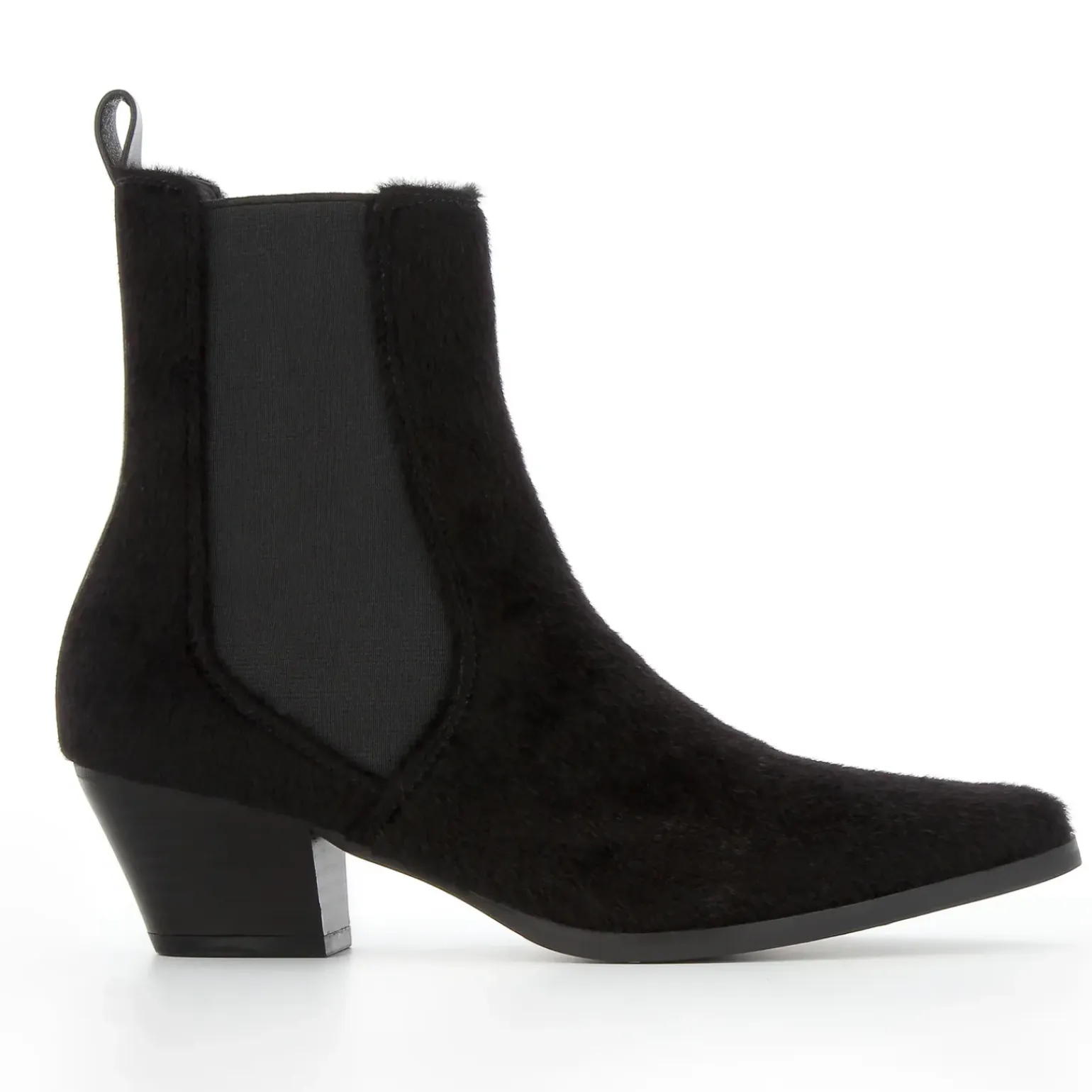 Bottines santiags Marguerite noires effet poulain