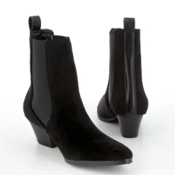 Bottines santiags Marguerite noires effet poulain
