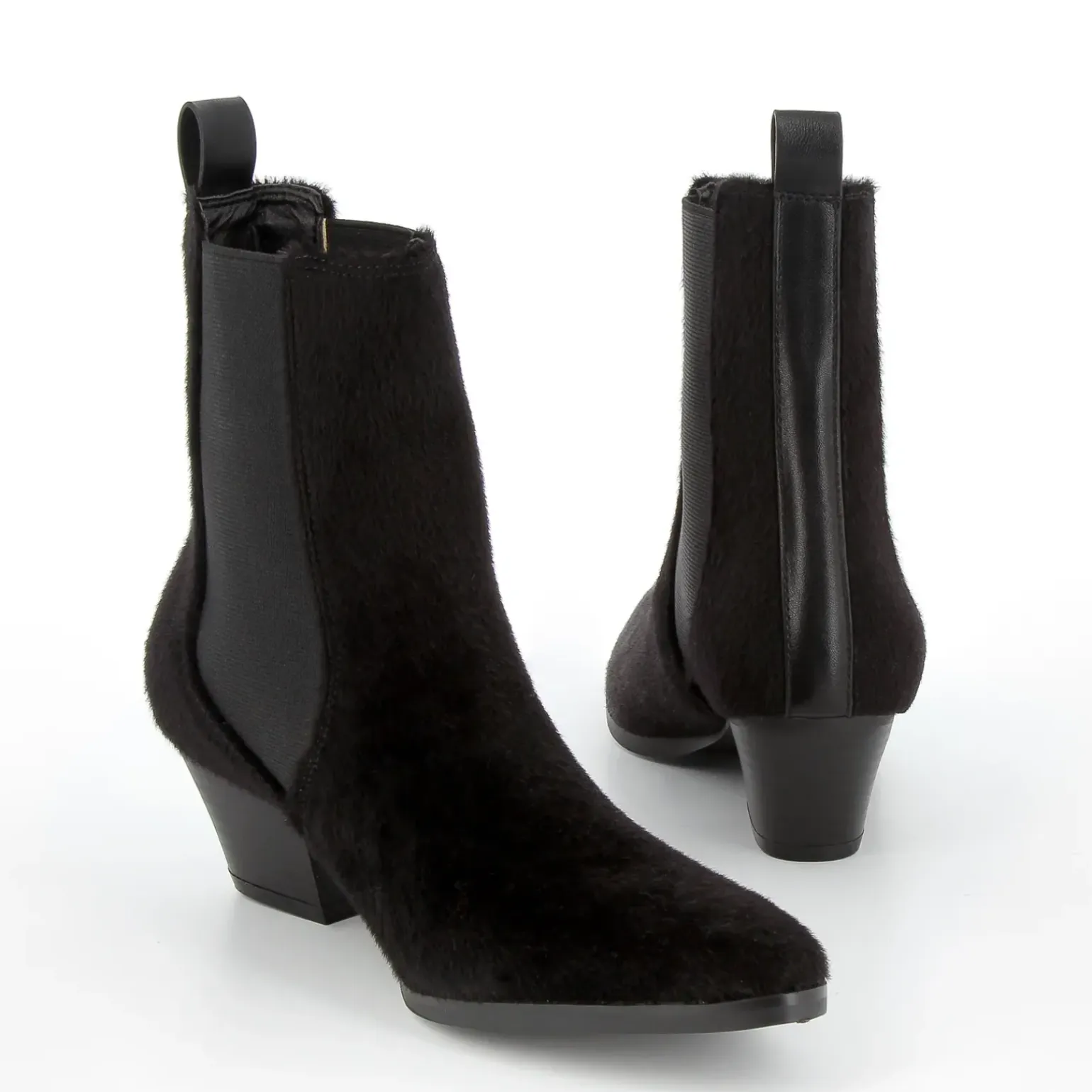 Bottines santiags Marguerite noires effet poulain