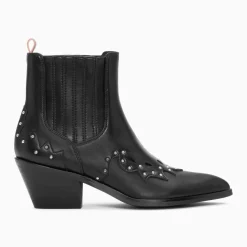 Bottines santiags Tuileries noires à clous