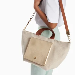 Cabas Iris beige à pochette or