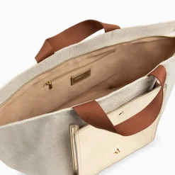 Cabas Iris beige à pochette or