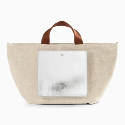 Cabas Iris beige à pochette argent