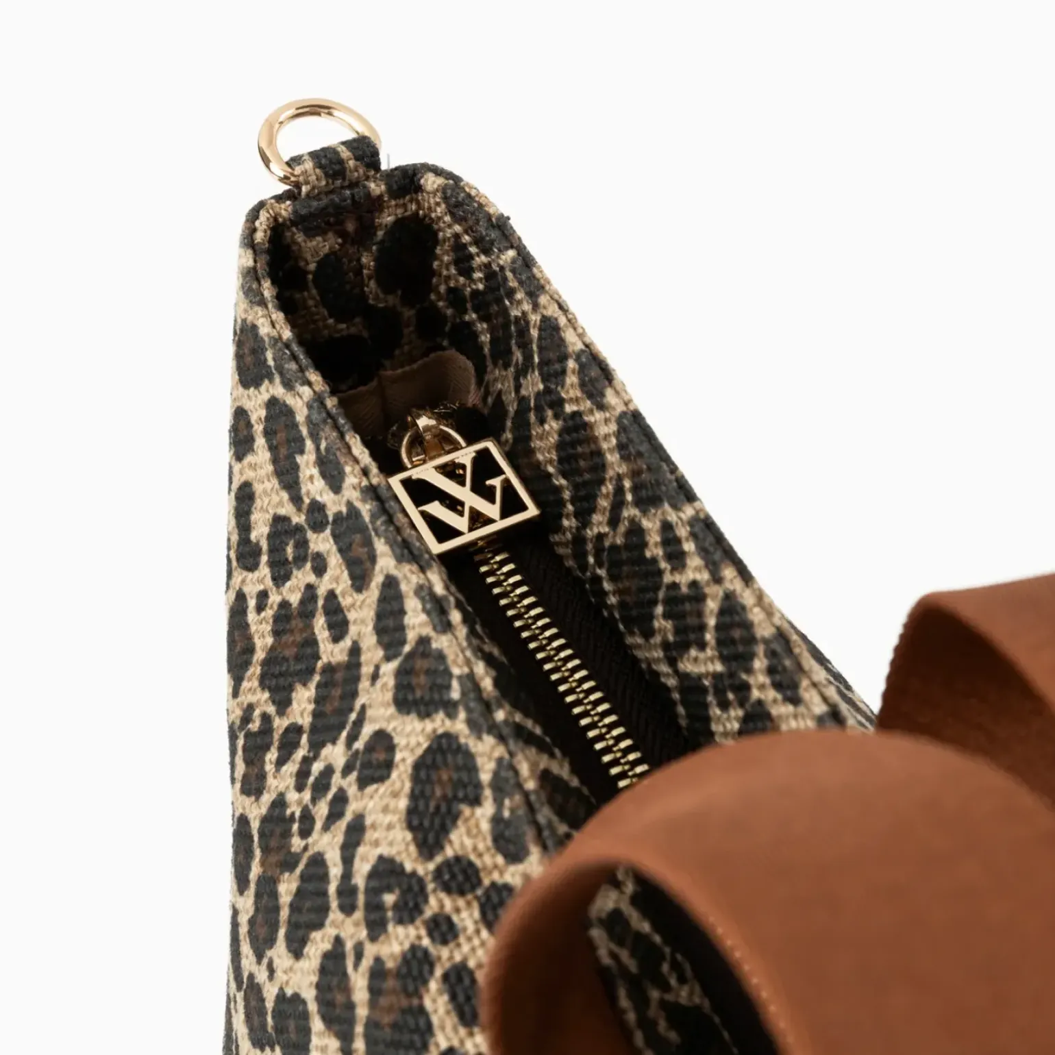 Cabas Iris léopard à pochette or
